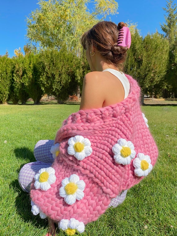Heyays Light Pink Daisy Knit Cardigan 