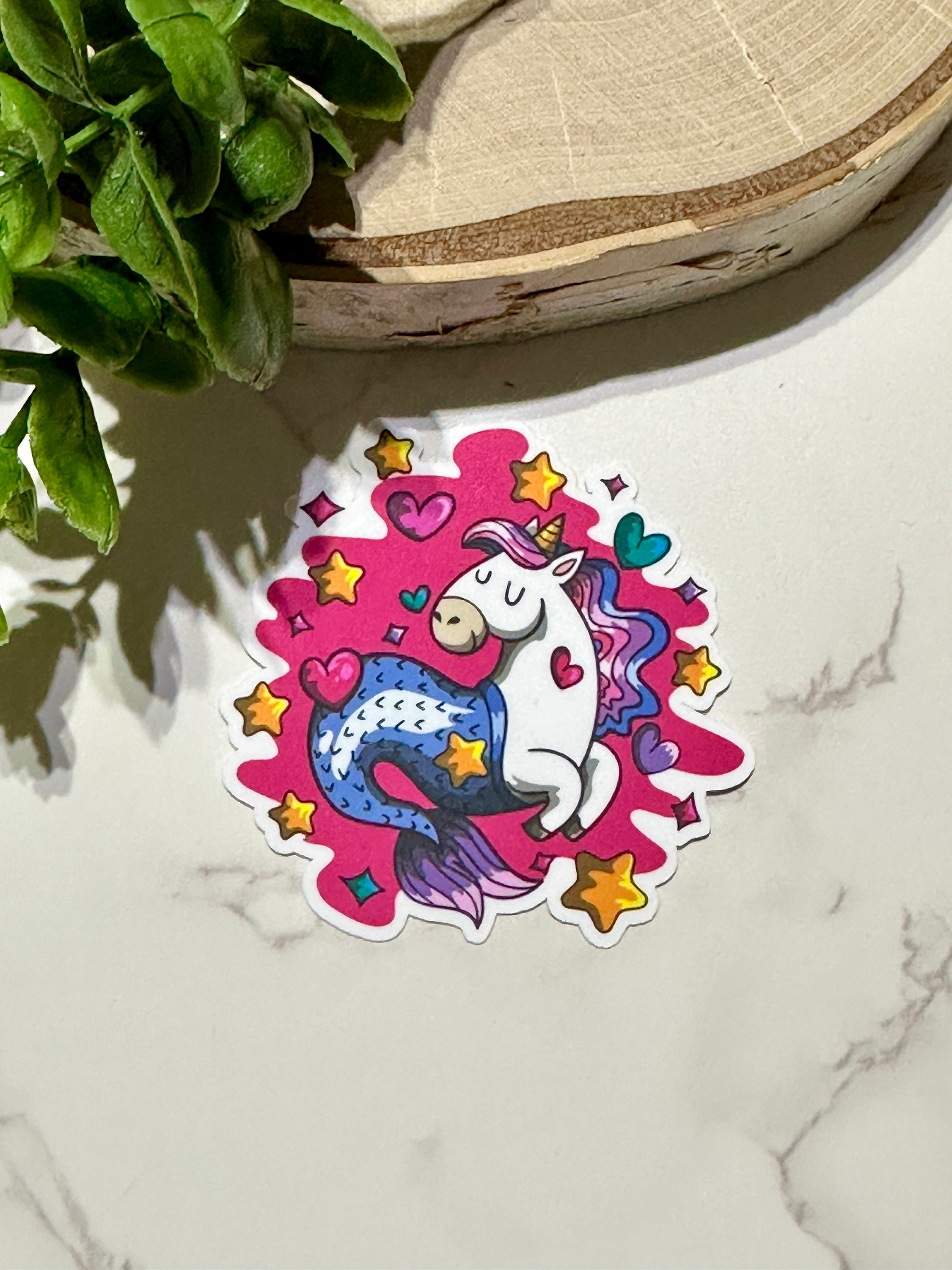 Cute Unicorn Mermaid Waterproof Stickers for Your Water Bottle, Tumbler ...