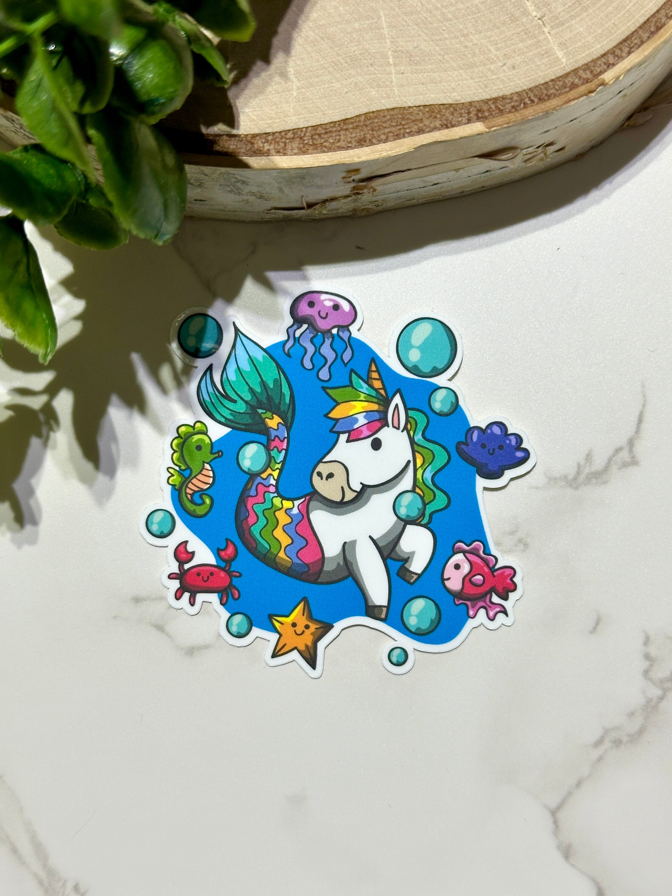 Cute Unicorn Mermaid Waterproof Stickers for Your Water Bottle, Tumbler ...