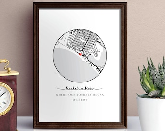 Where We Met/ Custom/ Where it Began Map / Memories Map/ Anniversary Gift / Personalized Map/Gift for him/ Gift for her/DIGITAL DOWNLOAD