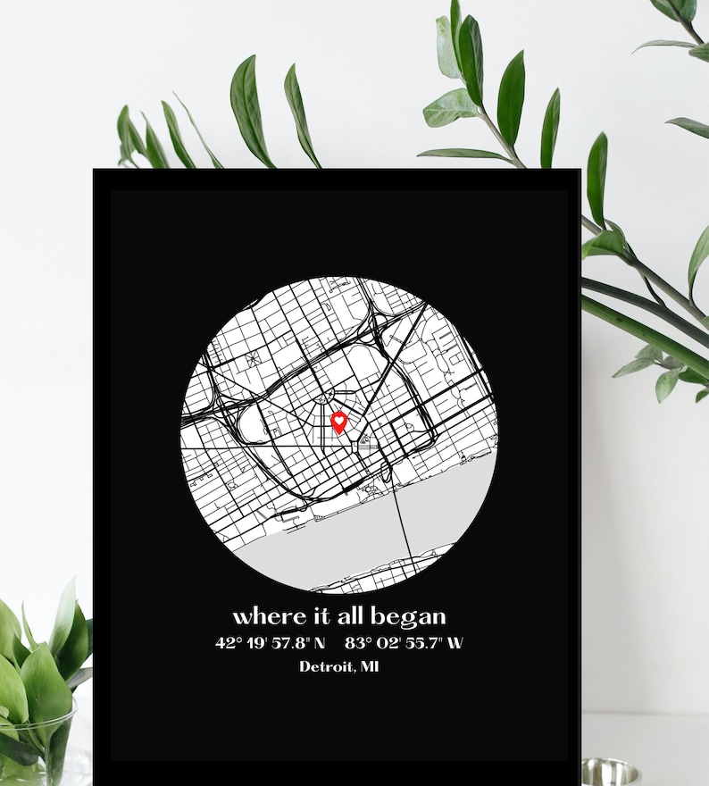 Where We Met Map /Where it all began /Couple Map/ Gift for her/ Gift for him/Personalized Map/ Custom Map/Anniversary Gift/ DIGITAL DOWNLOAD image 5