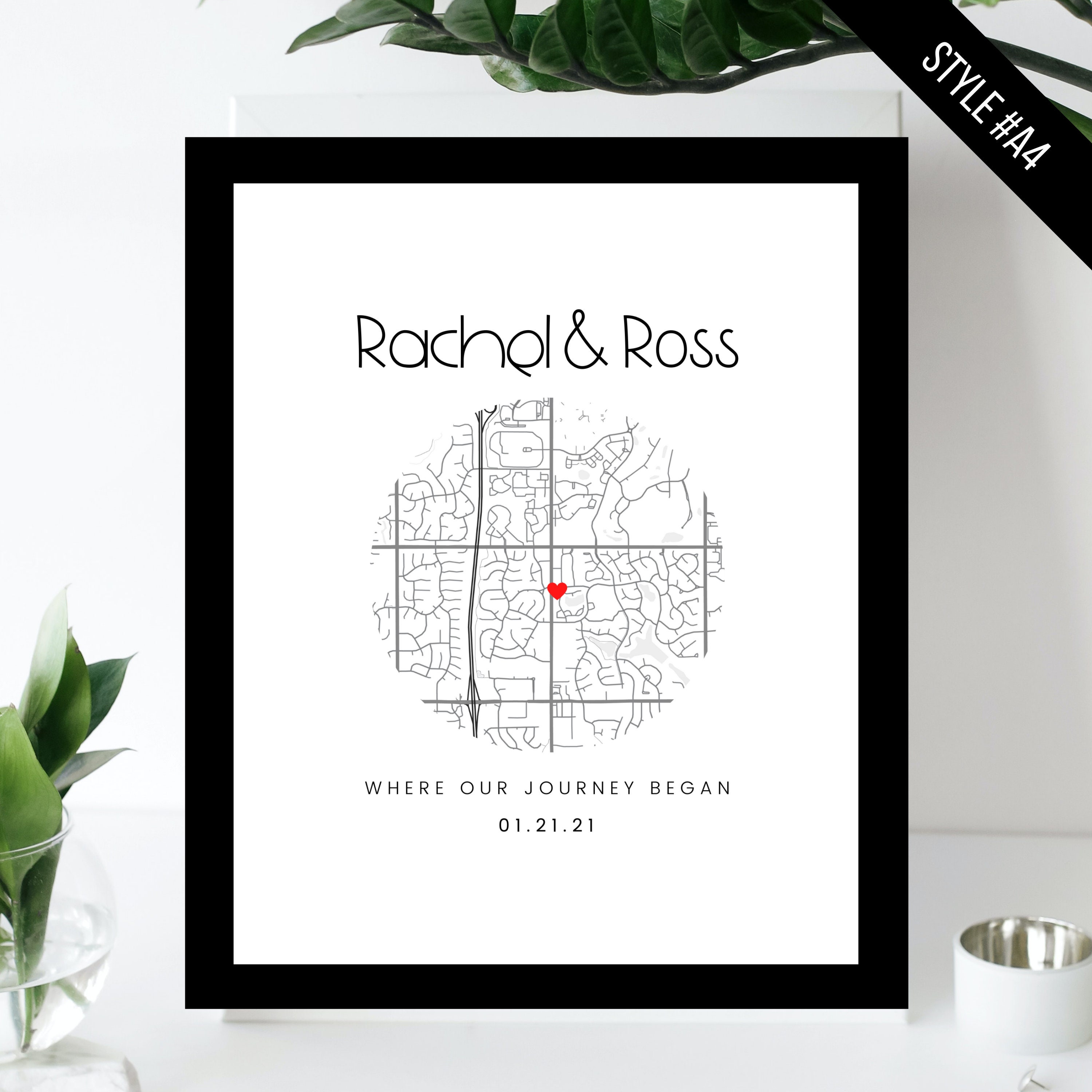 Custom/ Personalized Where We Met Map / Memories Couple Map/  Etsy