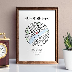 Where We Met Map /Where it all began /Couple Map/ Gift for her/ Gift for him/Personalized Map/ Custom Map/Anniversary Gift/ DIGITAL DOWNLOAD