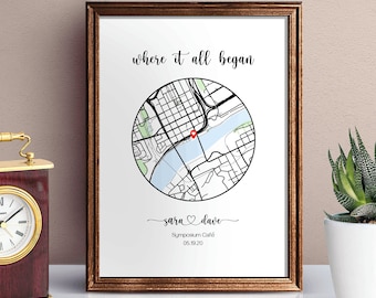 Where We Met Map /Where it all began /Couple Map/ Gift for her/ Gift for him/Personalized Map/ Custom Map/Anniversary Gift/ DIGITAL DOWNLOAD