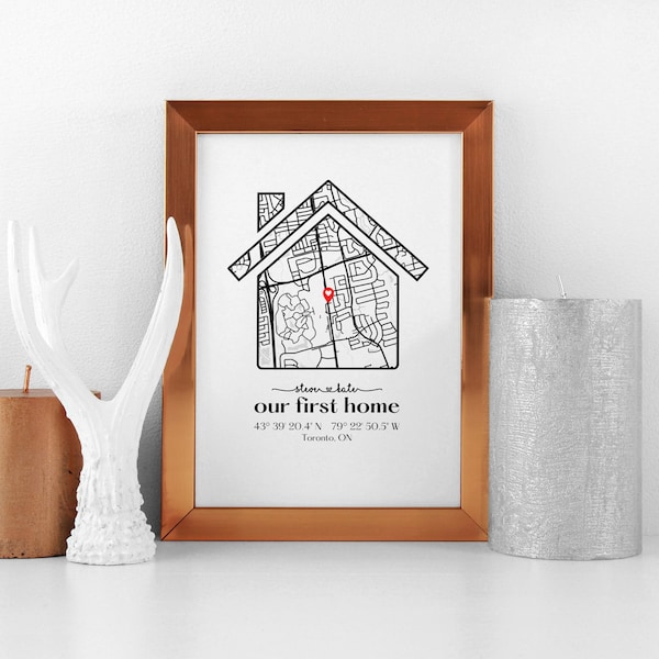 Personalized Housewarming gift / Our First Home Map / First Home Gift/ Personalized Map / Friends first Home / New Home /DIGITAL DOWNLOAD