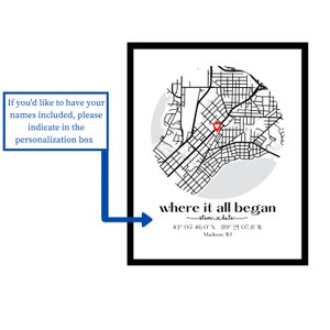 Where We Met Map /Where it all began /Couple Map/ Gift for her/ Gift for him/Personalized Map/ Custom Map/Anniversary Gift/ DIGITAL DOWNLOAD image 6