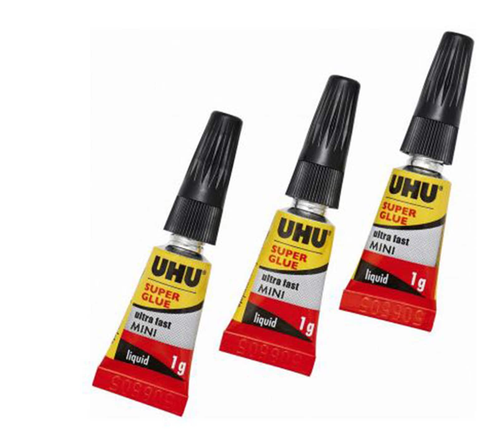 UHU Super Glue Ultra Fast Mini Super Power Mini 3 X 1g Tube UHU Super