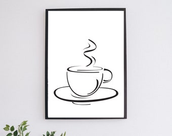 Coffee Cup Print | Cup of Tea Print A4 Print