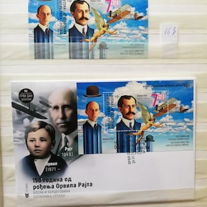 150 Jahre seit der Geburt von Orville Wright FDC Block und Buchstabe! Bosnien und Republik Srpska