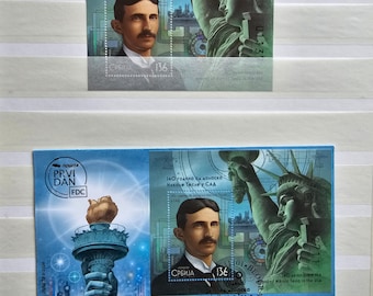 140e anniversaire de son arrivée aux États-Unis, Nikola Tesla, NOUVEAU 2024 + FDC