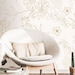 Wallpaper Peel and Stick Wallpaper Cream Floral Outline - Etsy