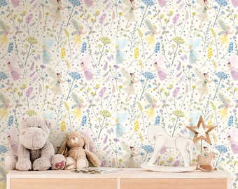 Girl Nursery Decor Wallpaper | Adhesive Wallpaper | Peel And Stick Wallpaper | Removable Wallpaper | Wall Paper Peel And Stick Mural 976