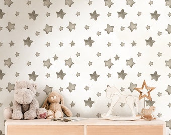 Watercolor Star Wallpaper | Girls Nursery Wallpaper | Kids Wallpaper | Childrens Wallpaper | Peel Stick Wallpaper | Removable Wallpaper 3561