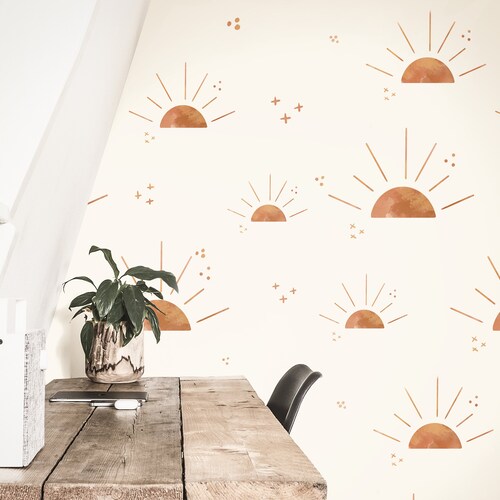 Boho Sun Wallpaper Peel and Stick Wallpaper Removable - Etsy