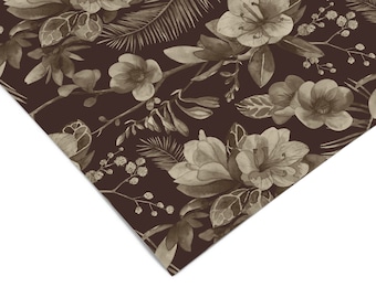 Dark Tropical Flower Contact Paper | Peel And Stick Wallpaper | Removable Wallpaper | Shelf Liner | Drawer Liner | Peel and Stick Paper 446