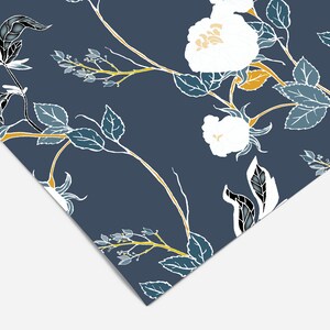Navy White Floral Wallpaper | Wallpaper Peel and Stick | Removable ...