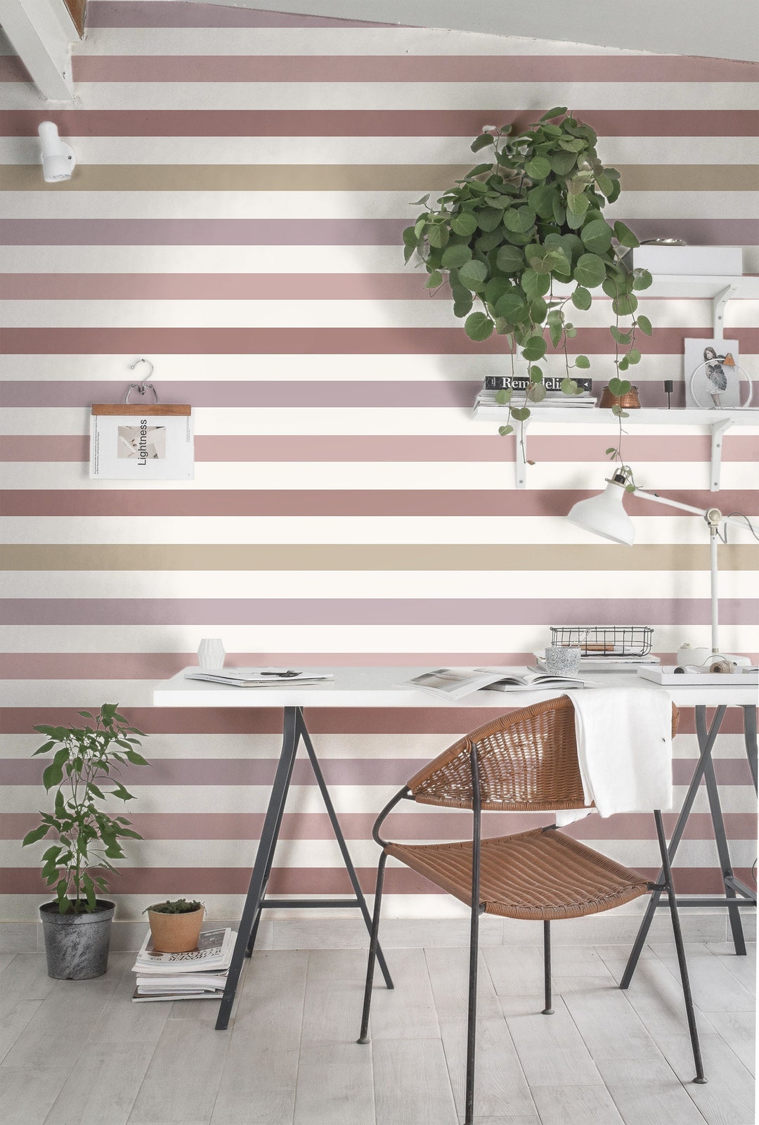 Wallpaper Peel and Stick Wallpaper Mauve Tan Purple Pastel - Etsy