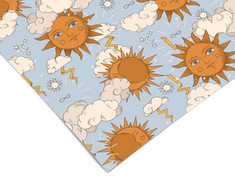 Sun and Moon Contact Paper | Peel And Stick Wallpaper | Removable Wallpaper | Shelf Liner | Drawer Liner | Peel and Stick Paper 626