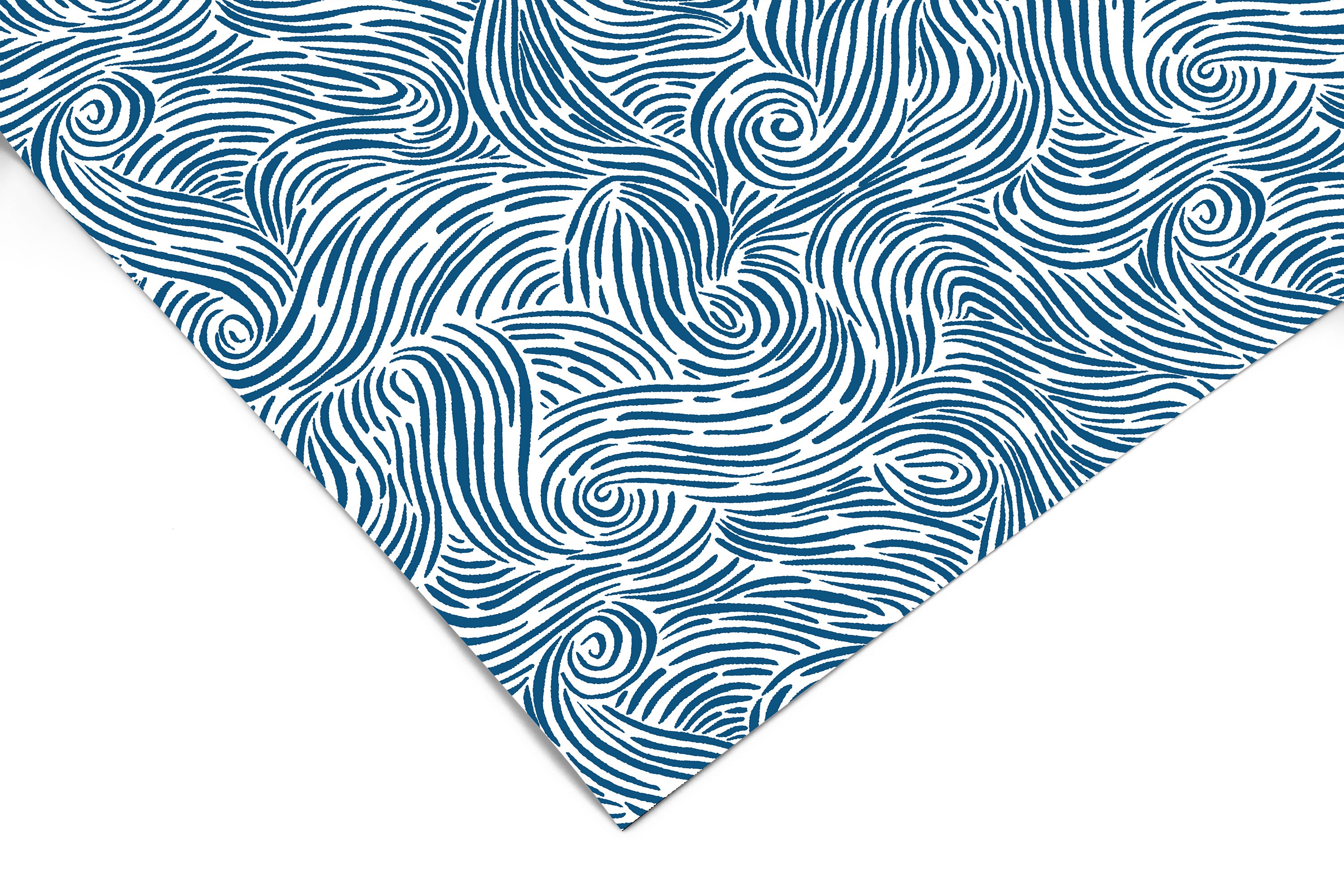Abstract Blue Waves Contact Paper Peel and Stick Wallpaper 