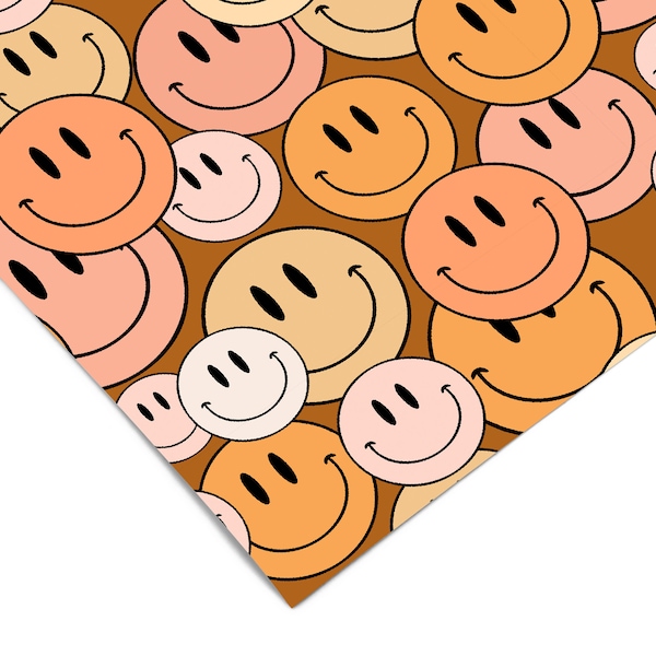 Boho Smiley Face Contact Paper | Peel And Stick Wallpaper | Removable Wallpaper | Shelf Liner | Drawer Liner | Peel and Stick Paper 1533