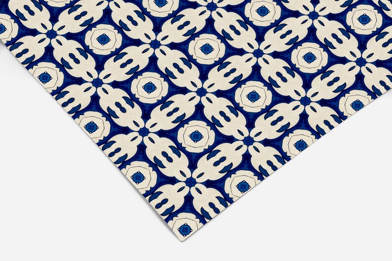 Navy Tile Pattern Contact Paper Peel and Stick Wallpaper Etsy