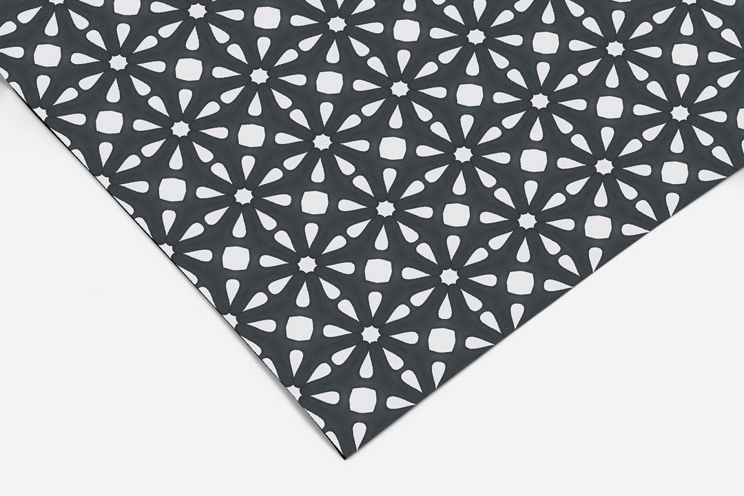 Black Tile Pattern Contact Paper Peel and Stick Wallpaper Removable Wallpaper Shelf Liner Drawer