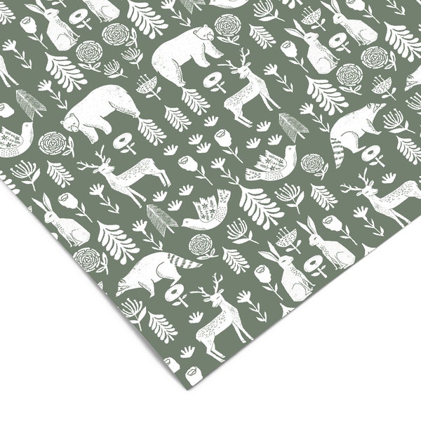 Green White Animal Contact Paper | Peel And Stick Wallpaper | Removable Wallpaper | Shelf Liner | Drawer Liner Peel and Stick Paper 1098