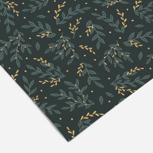 Dark Floral Leaf Contact Paper | Peel And Stick Wallpaper | Removable Wallpaper | Shelf Liner | Drawer Liner | Peel and Stick Paper 342