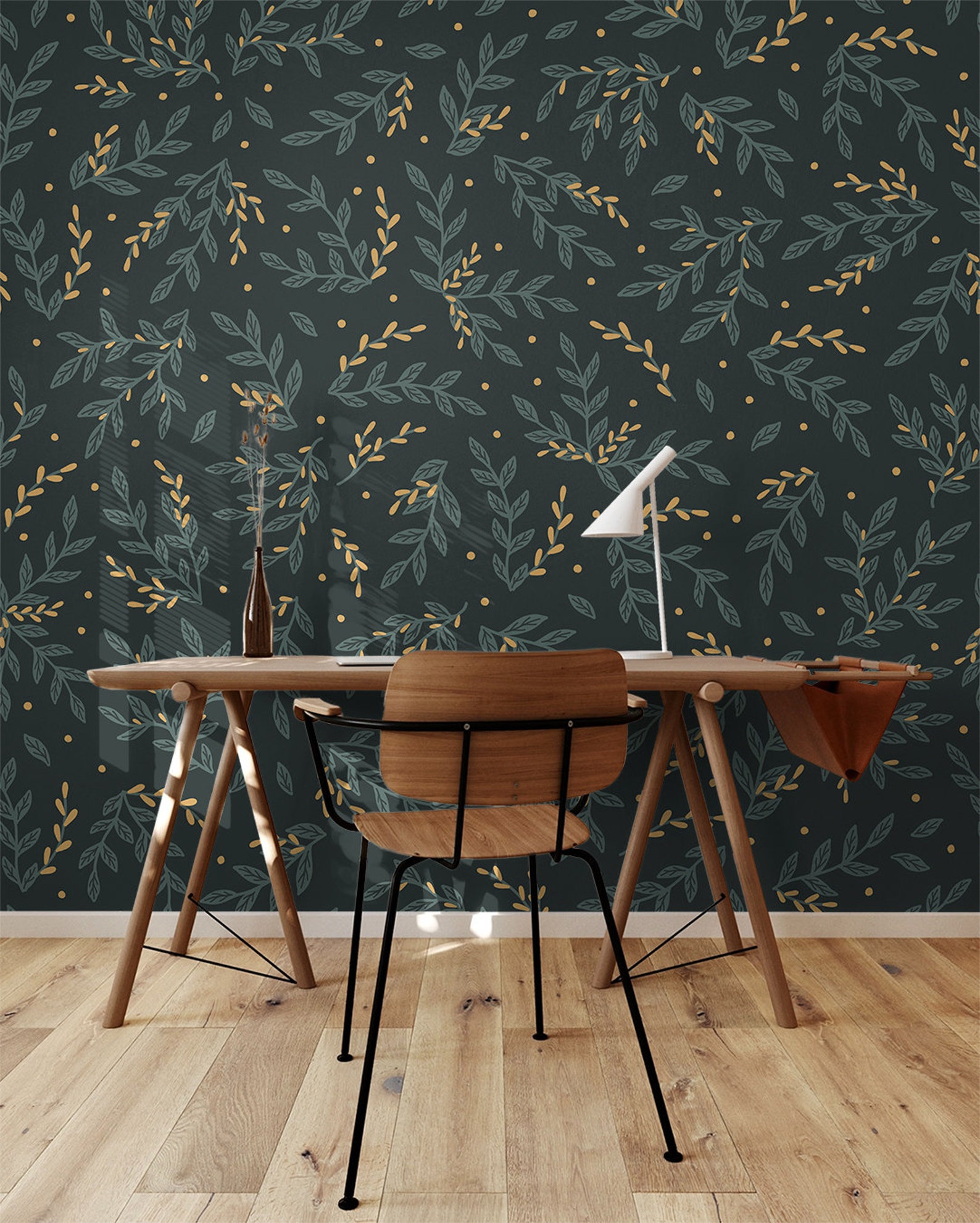 Dark Floral Boho Wallpaper Wallpaper Peel and Stick Etsy