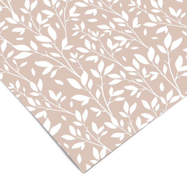 Tan Floral Farmhouse Contact Paper | Peel And Stick Wallpaper | Removable Wallpaper | Shelf Liner | Drawer Liner | Peel and Stick Paper 526