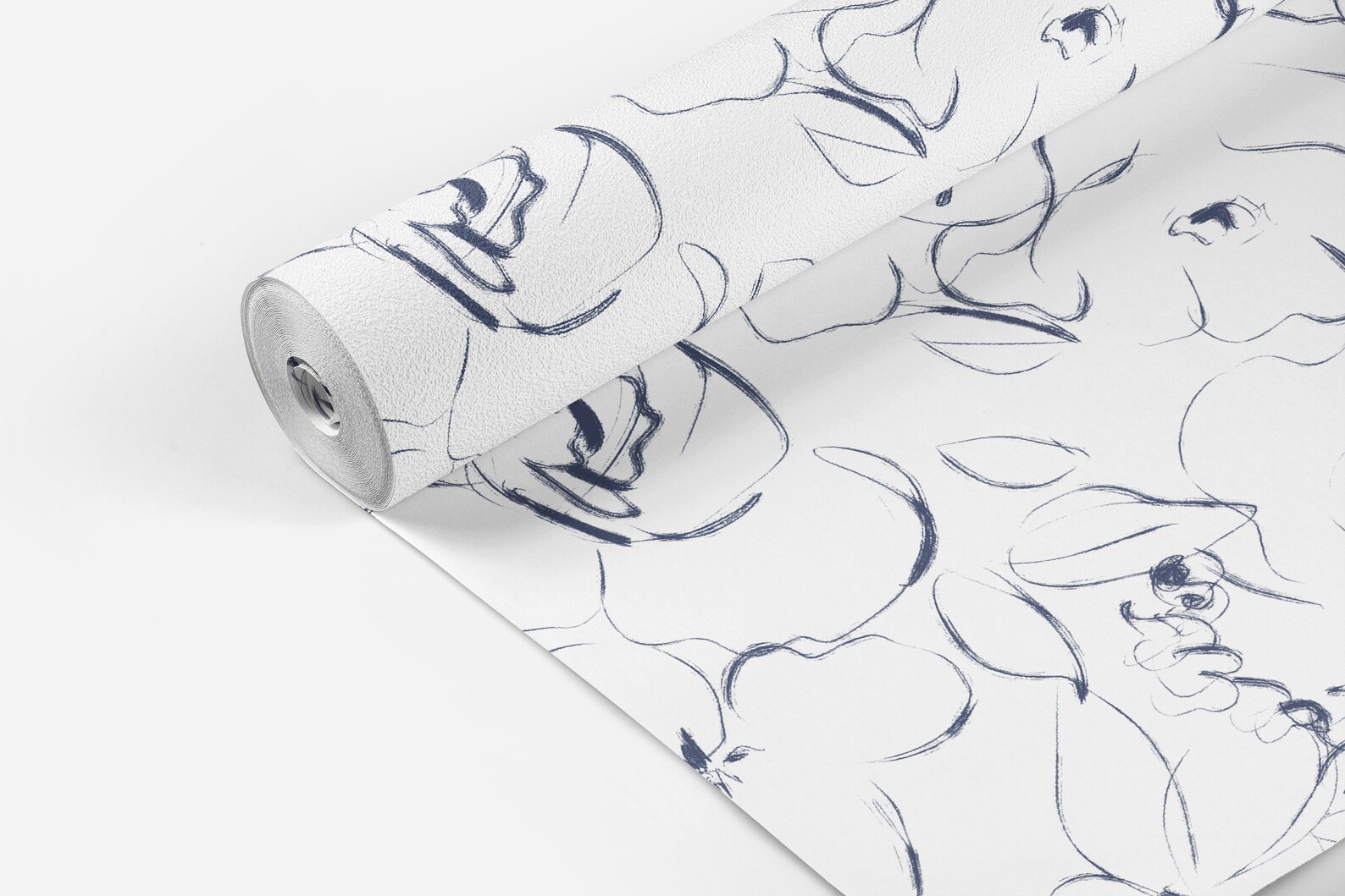 White Navy Floral Wallpaper Wallpaper Peel and Stick Removable ...