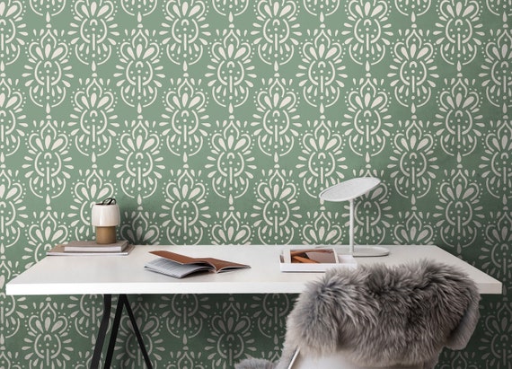 Buy Modern Farmhouse Green Wallpaper Wallpaper Peel and Stick Online in  India  Etsy