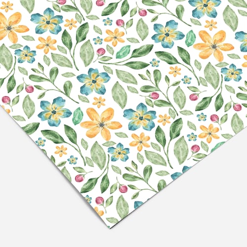 Blue Floral Contact Paper Peel and Stick Wallpaper Etsy