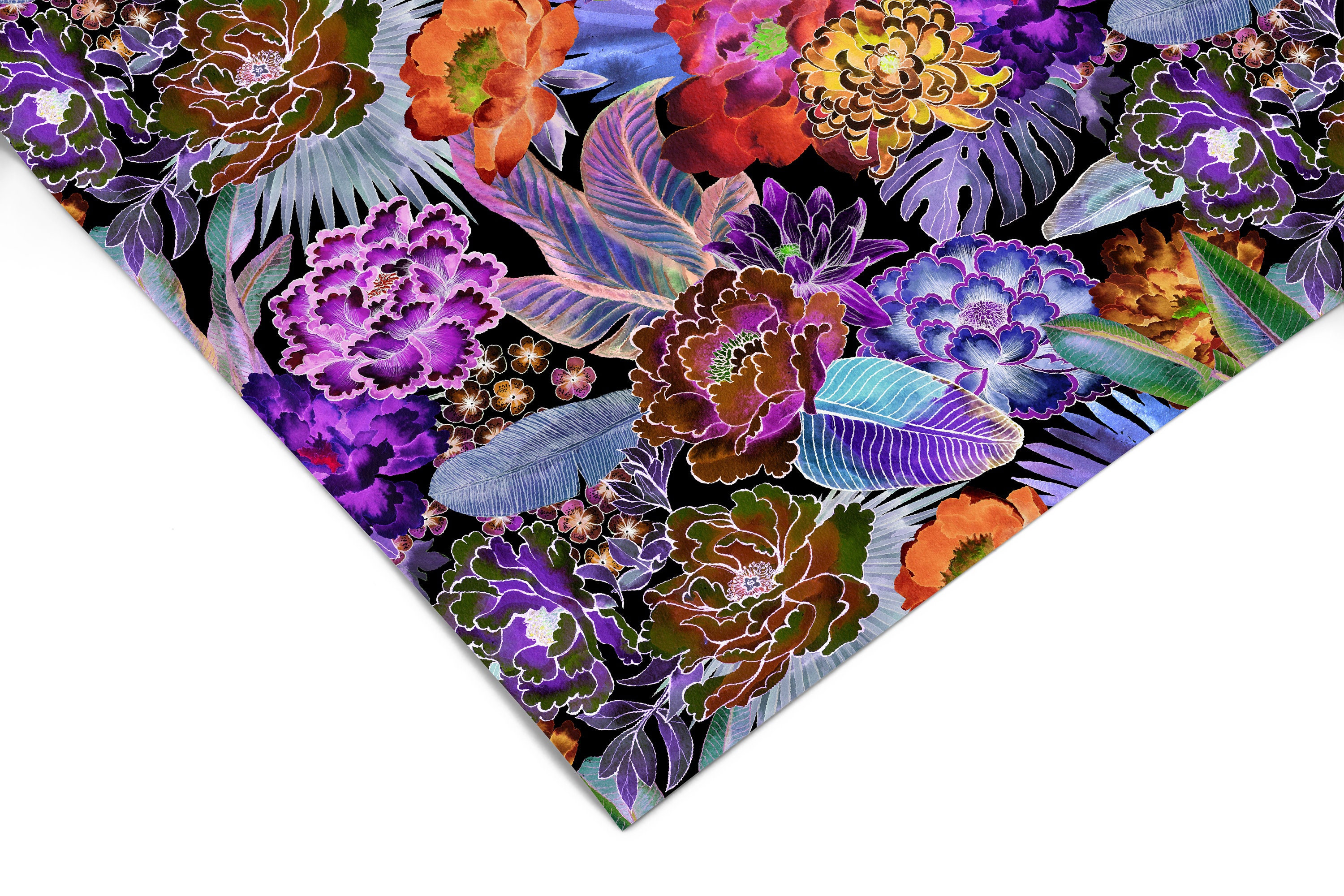 12 Assorted Colors Double Sided Floral Wrapping Paper, 23.6 x 23.6 Inch-24  Sheet