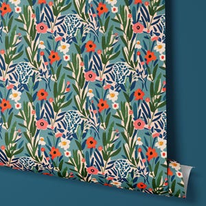 Vibrant Floral Peel and Stick Contact Paper- Colorful Botanical Removable Contact Paper for Shelves, Cabinets, Walls, DIY Home Decor 1864