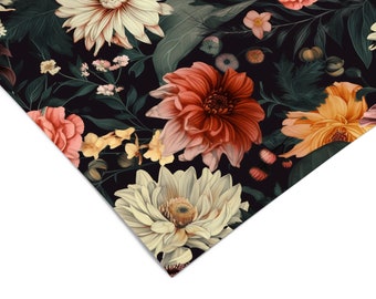 Dark Vintage Floral  Contact Paper | Peel And Stick Wallpaper | Removable Wallpaper | Shelf Liner | Drawer Liner | Peel and Stick Paper 1641