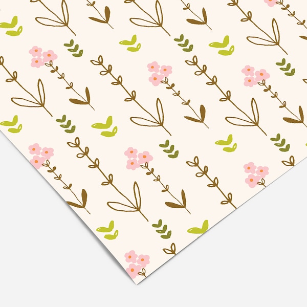 Little Pink Floral Contact Paper | Peel And Stick Wallpaper | Removable Wallpaper | Shelf Liner | Drawer Liner | Peel and Stick Paper 231