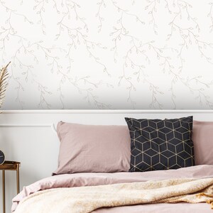 Ivory Floral Leaf Wallpaper Wallpaper Peel and Stick - Etsy