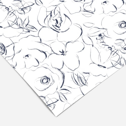 Otomi Wallpaper Mexico Springtime Gray White Large Scale by Etsy