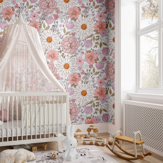 Girl's Nursery Room Design with Self-Adhesive Wallpaper – CostaCover