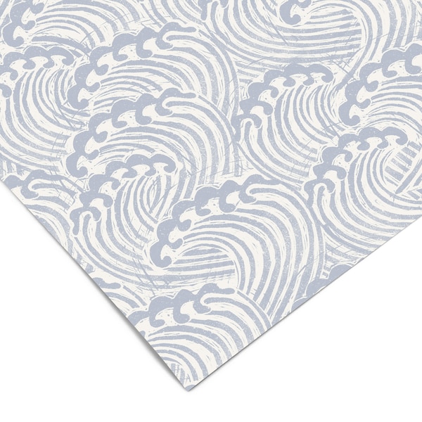 Muted Crashing Waves Contact Paper | Peel And Stick Wallpaper | Removable Wallpaper | Shelf Liner | Drawer Liner | Peel and Stick Paper 1087