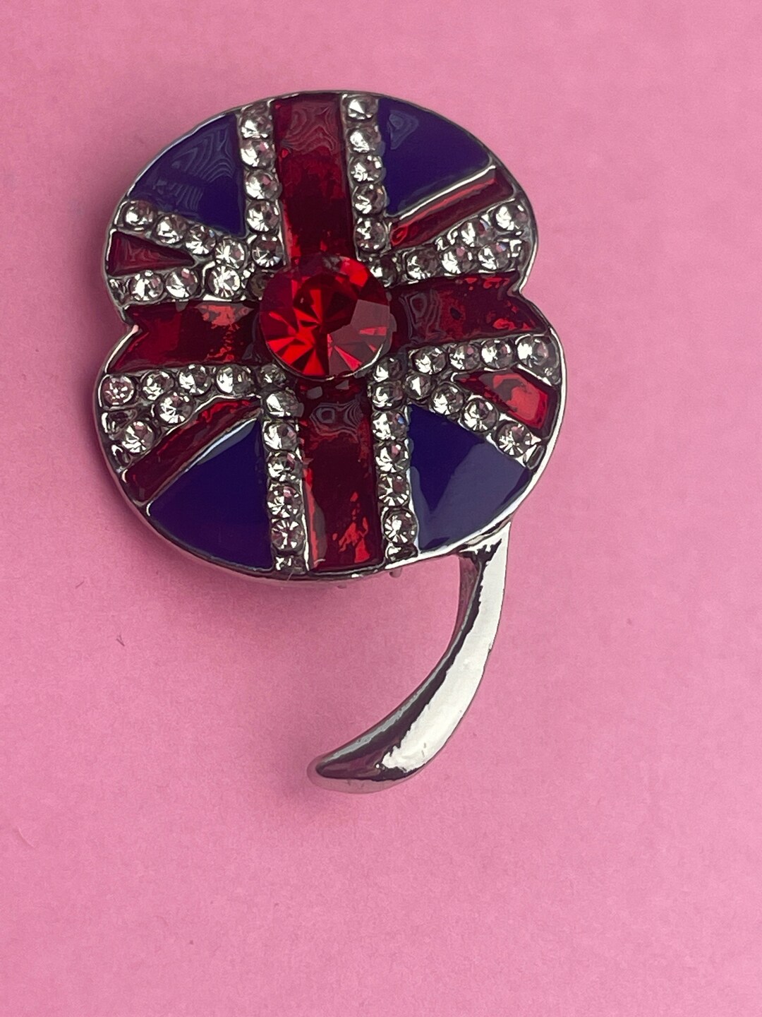 Union Jack Poppy Brooch Kings Coronation Remembrance Red White Etsy