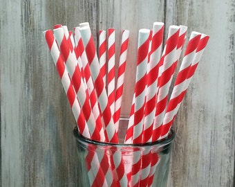 Retro Paper Drinking Straws - Disposable Striped Straws For Parties, Weddings