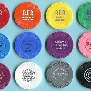 Custom Imprinted Tokens 1000 pcs with 1 Color Imprint on 1 Side