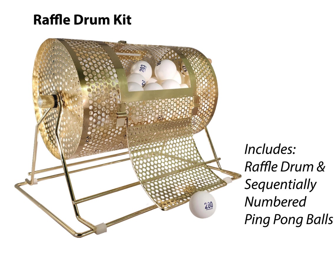 Small Raffle Toy Raffle Drum Kit Small Size - Raffle Drum With Numbered Ping Pong Balls ...