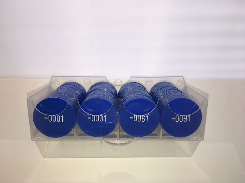 Numbered Plastic Tokens 1000 Pcs, 1-9/16