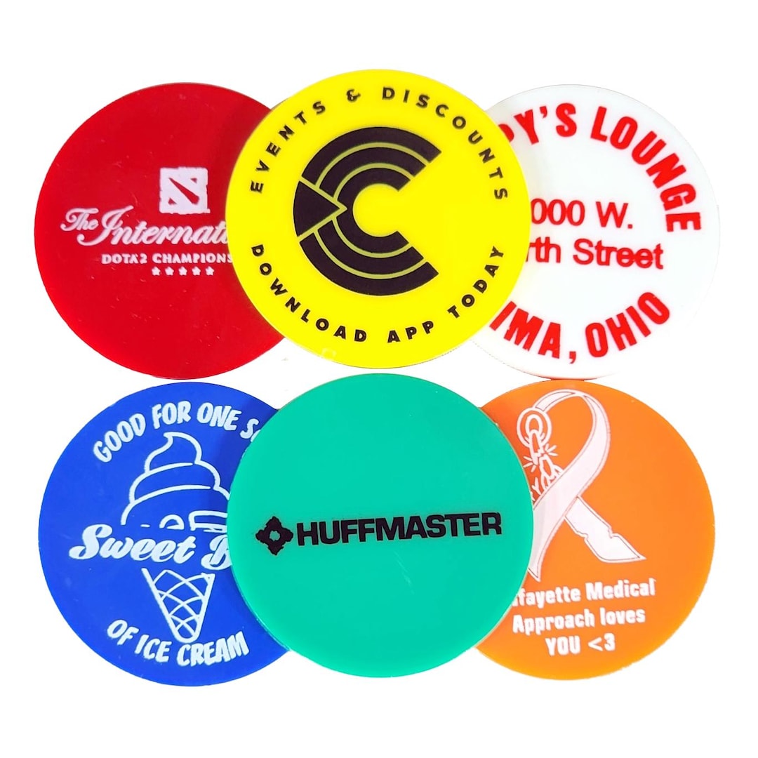 Custom Imprinted Plastic Tokens, One-sided (40mm) - Etsy