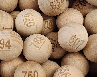 Numbered Natural Wood Balls 300 pcs