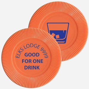 Custom Imprinted Tokens, 1-9/16"(40mm) diameter with 1 Color Imprint on 2 Sides
