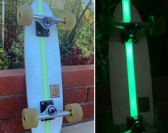 26” Green Glow in the Dark Wood Resin mini GloBoard longboard skate deck